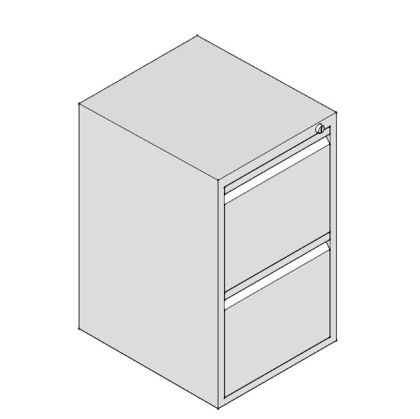 Шкаф за висящи папки Практик А42 Единичен с 2 чекмеджета, 40.8x48x68.5 cm, Сив
