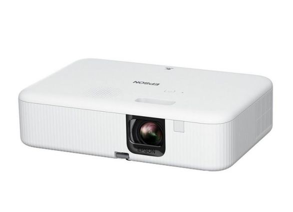 Мултимедиен проектор Epson CO-FH02, Full HD 1080p (1920 x 1080, 16:9), 3000 ANSI lumens, 16 000:1, USB 2.0, HDMI, Android TV, Lamp warr: 24 months, White + Sunne Ceiling Projector Bracket Mount Ceiling Mount 74-114cm, White