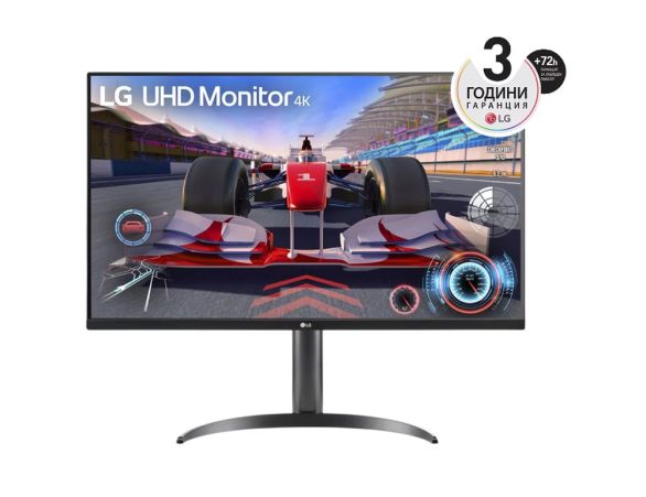 Монитор LG 32UR550K-B, 31.5" UltraFine 4K (3840x2160) VA, DCI-P3 90%, 4ms, 250 cd/m2, 3000:1, HDR10, USB Type-C, HDMI, DisplayPort, Dynamic Action Sync, Reader mode, Speaker 5W x 2, Height, Swivel, Tilt, Speaker, LG Switch, Black