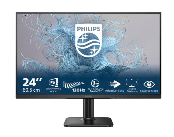 Монитор Philips 24E2N1110, 23.8" IPS WLED, 1920x1080@120Hz, 4ms GtG, 1ms MPRT, 300cd m/2, 1500:1, Mega Infinity DCR, Adaptive Sync, FlickerFree, LowBlue Mode, Tilt, D-SUB, HDMI