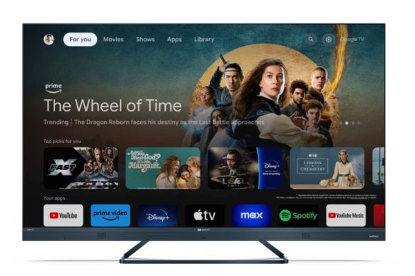 Телевизор Sharp 50FQ5EG, 50" QLED  GOOGLE TV, 4K Ultra HD 144Hz Quantum Dot 3840x2160 Aluminium Slim Frameless, AQUOS AI, DVB-T/T2/C/S/S2, 500 NIT, Active Motion 1400, HARMAN/KARDON, HDR10, Dolby Atmos, Dolby Vision, DTS:X, Google Assistant, HDMI eARC, Mi