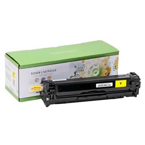 Тонер касета универсална Static Control Yellow HP no. 125A CB542A 128A CE322A 131A CF212A CRG-716Y CRG-731Y SUPER PREMIUM Съвместим консуматив, стандартен капацитет 1 400 стр.