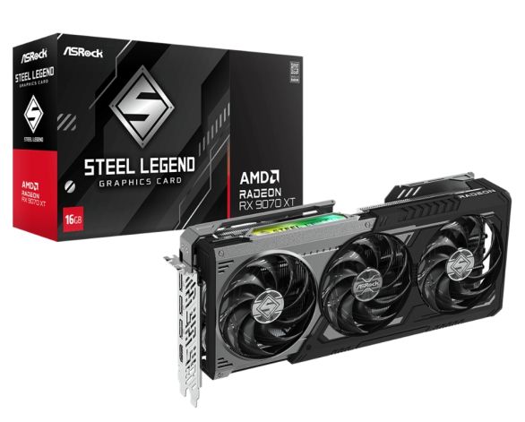 Видео карта Asrock RX 9070XT 16GB Steel Legend Dark