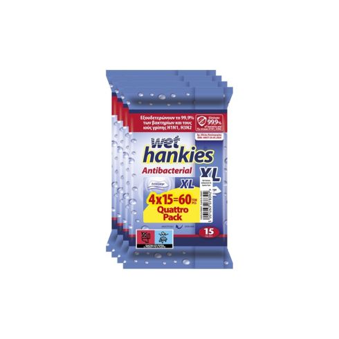 Мокри кърпи Wet Hankies Почистващи и ароматизиращи, 4x12 бр. в плик