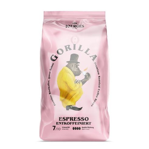 Кафе Gorilla Espresso Decaffeinato, на зърна, 1 kg