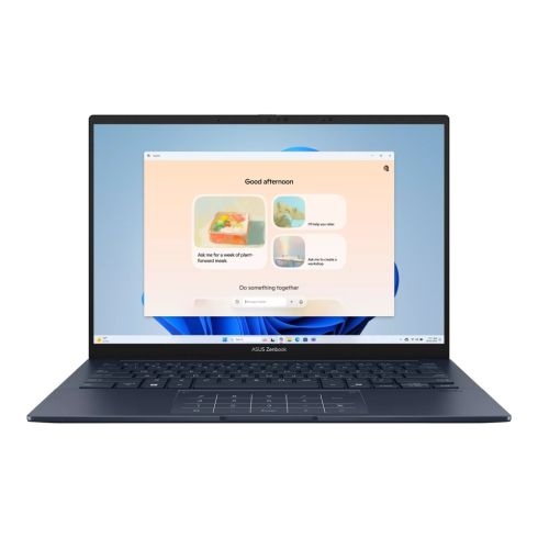 Лаптоп Asus Zenbook UX3405CA-ST1098W,Intel Ultra 7 255H 2.0 GHz (24MB Cache, up to 5.1 GHz, 16 cores, 16 Threads), 14.0 OLED WQXGA+(WQ+) 2880X1800 16:10 Bend+500nits Glare , 120 Hz, LPDDR5X 16GB ( on board ),1TB  SSD G4, Windows 11 , Ponder Blue