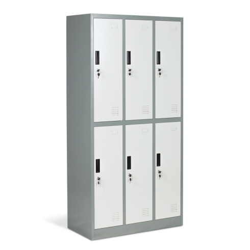 Метален шкаф Carmen CR-1243 J LUX - сив / тъмносив