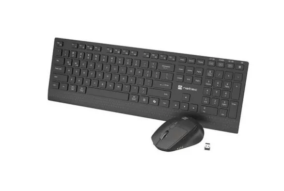 Комплект Natec Stingray 2, Set 2 in 1 Keyboard + Mouse Wireless, US Layout
