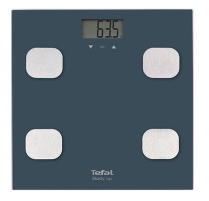 Везна Tefal BM2520V0, Body Up scale, classic design, monitoring weight, fat mass in % and BMI, 150kg / 100g, 8 users memories, auto ON/OFF, tempered glass, 1 x CR3032
