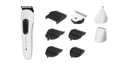 Тример Rowenta TN8961F4 Multistyle 9in1, hair & beard, ear & nose, washable head, self-sharpening stainless steel blades, 60min autonomy, NiMh, charging time 8h, cordless + corded, cleaning brush & oil