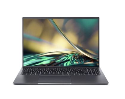 Лаптоп Acer Swift X, SFX16-51G-73UE, Intel Core i7-11390H (3.40GHz up to 5.00GHz, 12MB), 16.1" FHD IPS, 16GB DDR4 onbord, 1024GB PCIe SSD, GeForce RTX3050Ti GDDR6, FPR, WiFi6ax+BT 5.0, Backlit KB, Win 11 Home, Steel Gray