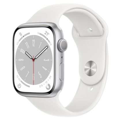 Часовник Apple Watch Series 8 GPS 45mm Silver Aluminium Case with White Sport Band - Regular