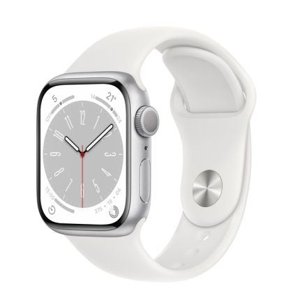 Часовник Apple Watch Series 8 GPS 41mm Silver Aluminium Case with White Sport Band - Regular