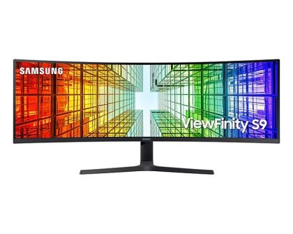Монитор Samsung 49" 49A950 VA QLED, 120 Hz, 4 ms GTG, 5120x1440, 350 cd/m2, 3000:1, HDR 400, Eye Saver, Flicker Free, USB Type C, LAN, 3xUSB 3.0, Display Port, 2xHDMI, Speakers, Headphone Jack, 178°/178°, Black