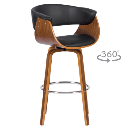 Бар стол Carmen 4040 - орех + черен