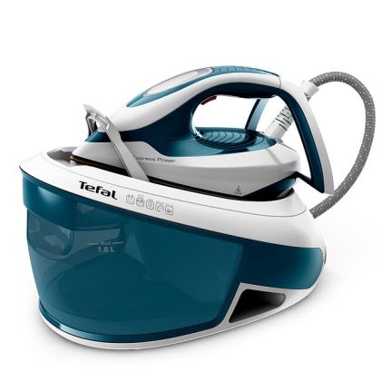 Парогенератор Tefal SV8111E0 EXPRESS POWER, non boiler, blue, 2800W, 2min heat up - manual setting - pump pressure 6.2 bars - 120g/min - steam boost 430g/min - DAC soleplate - removable water tank 1,8L - auto off - eco - lock system - removable anti calc
