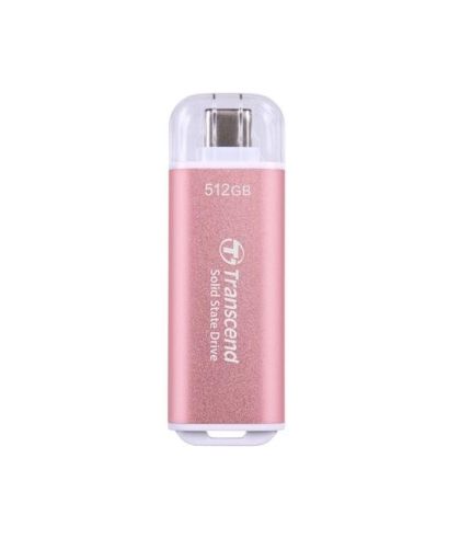 Твърд диск Transcend 512GB, USB External SSD, ESD300P, USB 10Gbps, Type C, Pink