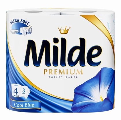 Тоалетна хартия Milde100% целулоза, трипластова 4 бр. Cool Blue