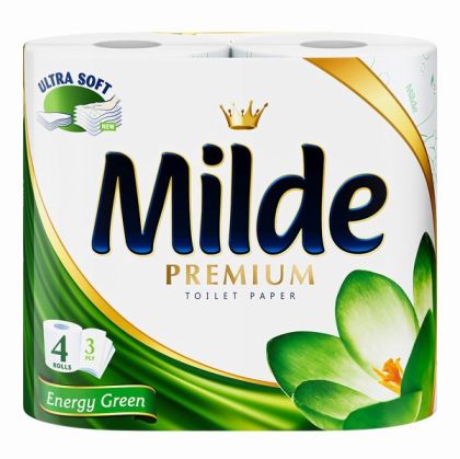 Тоалетна хартия Milde100% целулоза, трипластова 4 бр. Energy Green