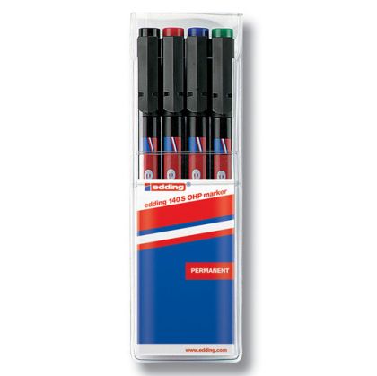 Комплект универсални перманентни OHP маркери Edding 140 S 0.3 mm 4 цвята