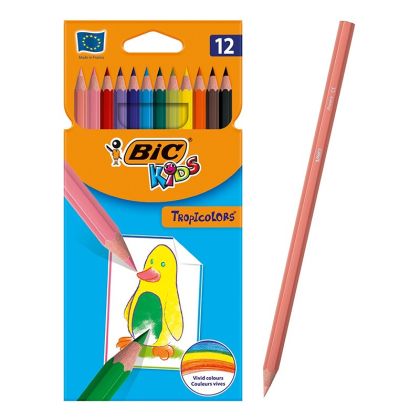 Цветни моливи Bic Kids Tropicolors Шестоъгълни, 12 цвята