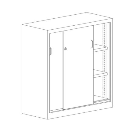 Метален шкаф Malow Office Locker SBM 112 С два рафта, 100x43.5x104 cm Сив