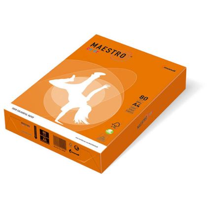 Цветна хартия Maestro Color Оранжев наситен, А4 100 л. 80 g/m2