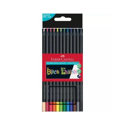 Цветни моливи Faber-Castell Black Edition Триъгълни, 12 цвята