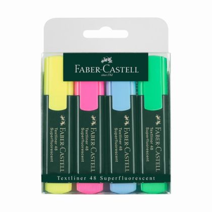Комплект текст маркери Faber-Castell 1548Скосен връх 1-5 mm 4 цвята