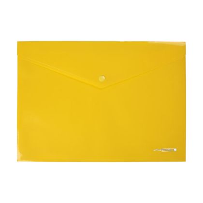 Папка джоб с копче Office Point De LuxePP А4, Жълта