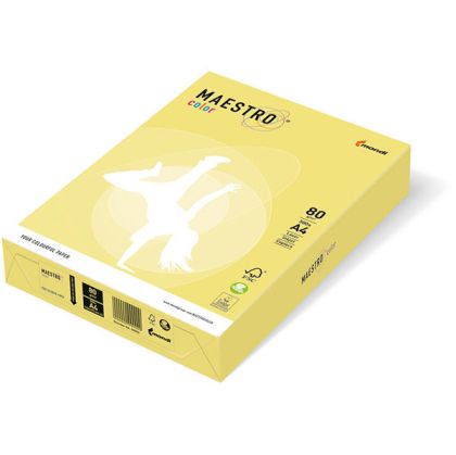 Цветна хартия Maestro Color Лимонено жълт ярък, А4 100 л. 80 g/m2