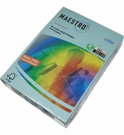 Цветен картон Maestro Color Ледено, А4, 250 л. 160 g/m2