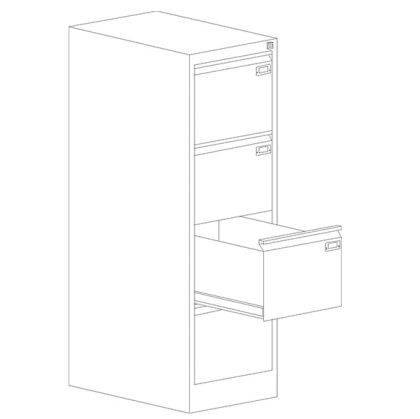 Шкаф за висящи папки Malow File Locker SZK301EЕдиничен с 4 чекмеджета, 41.5x63x128.5 cm, Сив
