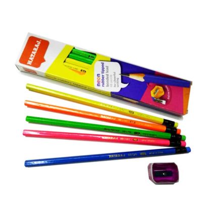 Цветни моливи Nataraj NEON С гума, 12 цвята, HB