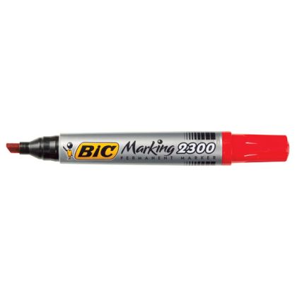 Перманентен маркер Bic 2300 Скосен връх 3.1-5.3 mm Червен