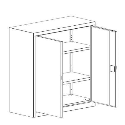 Метален шкаф Malow Office Locker SBM 102 С два рафта, 80x43.5x104 cm Сив