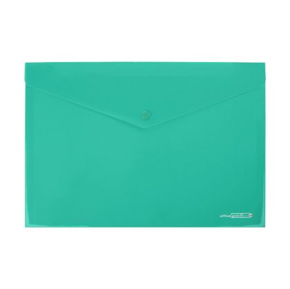 Папка джоб с копче Office Point De Luxe PP, А4 Зелена
