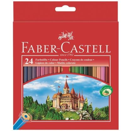 Цветни моливи Faber-Castell Castle Шестоъгълни, 24 цвята