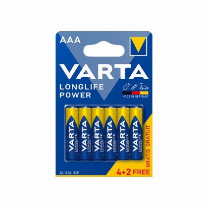 Батерия Varta Longlife Power LR3/AAA Алкална, 1.5V, 4+2 бр.