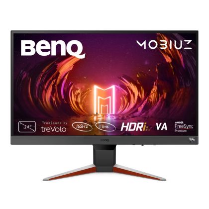 Монитор BenQ MOBIUZ EX240N 23.8" VA, 1920x1080 FHD, 1ms 165Hz, 250 cd/m2, FreeSync Premium, HDMI 2.0, DP, HDRi, B.I.+, treVolo 2x 2.5W speakers, Tilt (down/up) -5 - 15°, Eye-care VESA 100x100, Silver + Fury Gaming Chair