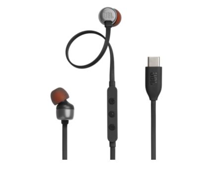 Слушалки JBL T310C BLK USB-C In-ear headphones