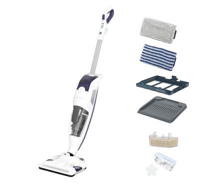 Парочистачка Rowenta RY7731WH, CLEAN&STEAM REVOLUTION GREY,Microfiber pads 1 'All floors' & 1'Hard Spot', Water filtration cartridge x2, Essential oilchips x10, Carpetglider