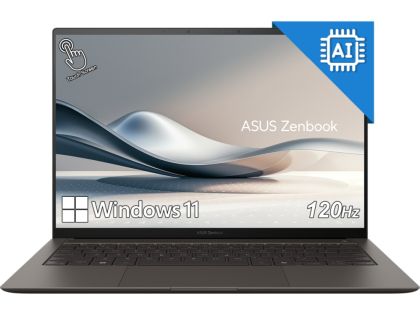 Лаптоп Asus Zenbook S UX5406SA-PZ281X, INTEL LNL Ultra 7 32GB, 14" OLED (WQXGA+(WQ+) 2880X1800 16:10), 32GB LPDDR5X (16 GB on BD),1TB SSD, Backlit Chiclet Keyboard, Windows 11 Pro,Zumaia Gray