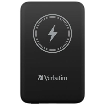 Външна батерия Verbatim MCP-10BK Power Pack 10000 mAh with UBS-C® PD 20W / Magnetic Wireless Charging 15W Black