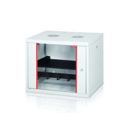 Комуникационен шкаф Formrack 19" Wall Mounted rack 7U 555/450mm, removable locking sides, height: 371mm, loading capacity: 100kg., tempered glass door, 19" front rails (back rails optionable)