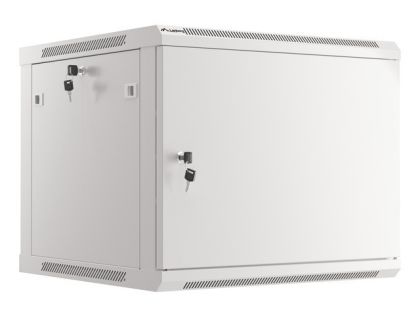 Комуникационен шкаф Lanberg rack cabinet 19" wall-mount 9U/600x600 for self-assembly with metal door grey (flat pack)