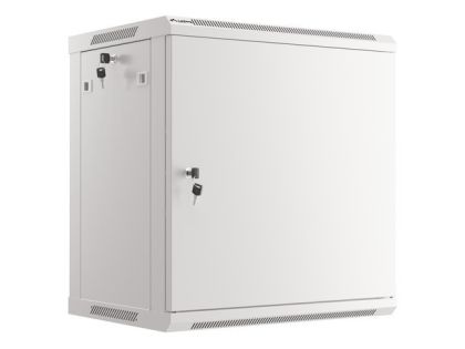Комуникационен шкаф Lanberg rack cabinet 19" wall-mount 12U/600x450 for self-assembly with metal door grey (flat pack)