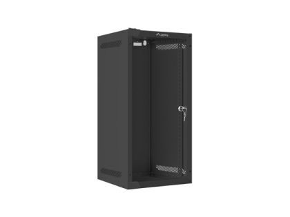 Комуникационен шкаф Lanberg rack cabinet 10" wall-mount 12U/280x310 (flat pack) with glass door black