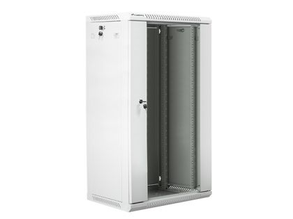 Комуникационен шкаф Lanberg rack cabinet 19" wall-mount 22U / 600x450 for self-assembly (flat pack), grey