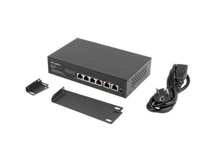Комутатор Lanberg switch 4x 100mb poe+/2x 100mb unmanaged rack 10"/19" fast ethernet 60w